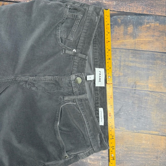 FRAME L'Homme Skinny Fit Corduroy Pants Savile Grey Mens SZ 31 Stretch Designer - Picture 8 of 14